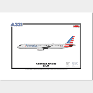 Airbus A321 - American Airlines (Art Print) Posters and Art